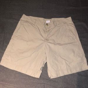 Tan Columbia board shorts